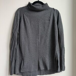 White + Warren Charcoal Turtleneck Sweater M Silk Blend
